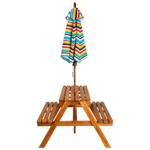 Picnicbord med parasol til børn 79x90x60 cm akacietræ