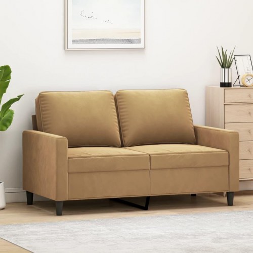2-personers sofa i fløjl - 120 cm, brun