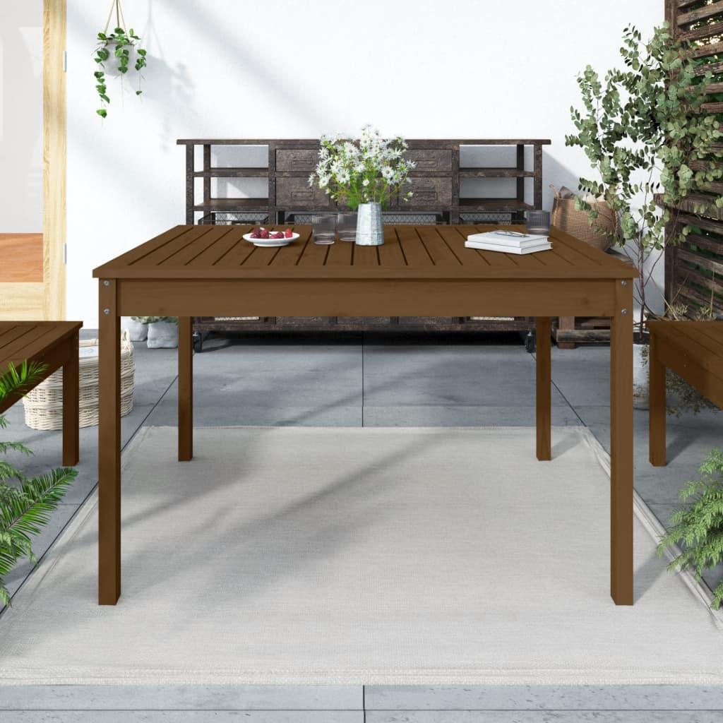 Havebord 121x82,5x76 cm massivt fyrretræ gyldenbrun