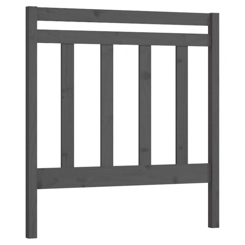 Sengegavl 96×4×100 cm - massivt fyrretræ, grå