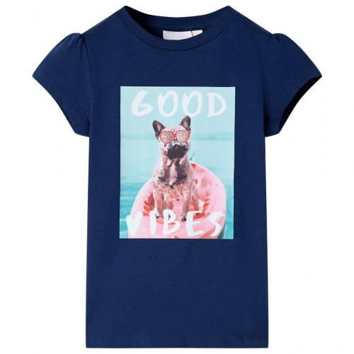 T-shirt til børn str. 140 marineblå