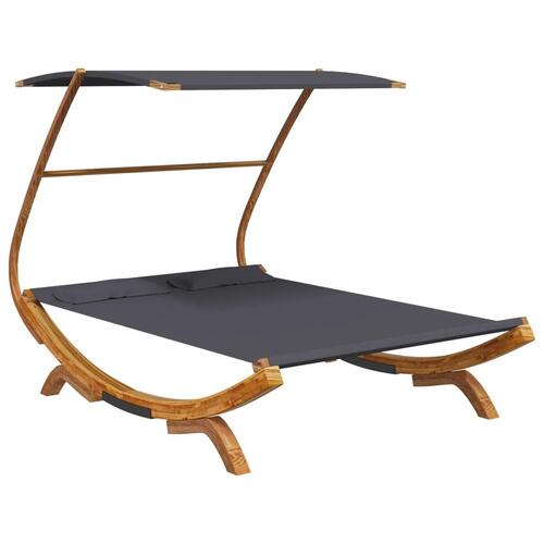Loungeseng med baldakin 165x203x138 cm bøjet træ antracitgrå