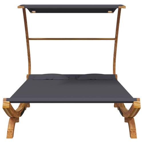 Loungeseng med baldakin 165x203x138 cm bøjet træ antracitgrå