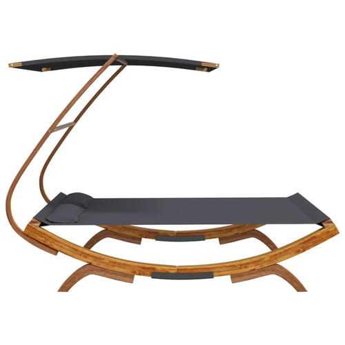 Loungeseng med baldakin 165x203x138 cm bøjet træ antracitgrå