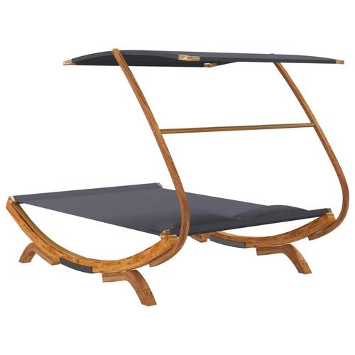 Loungeseng med baldakin 165x203x138 cm bøjet træ antracitgrå