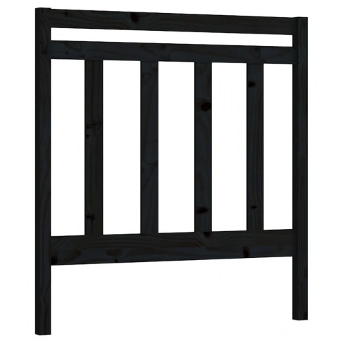 Sengegavl 96×4×100 cm i massivt fyrretræ - sort