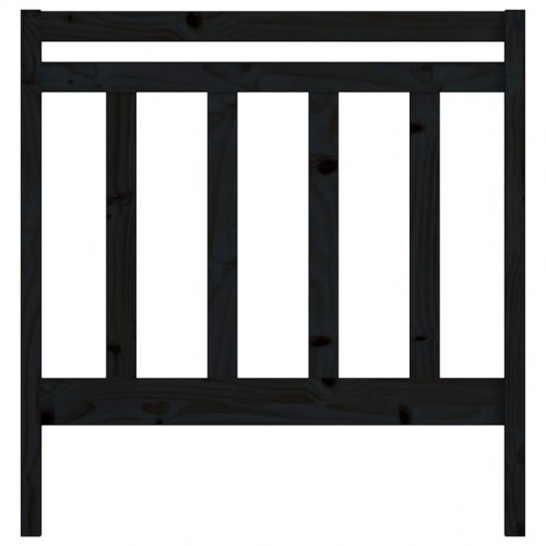 Sengegavl 96×4×100 cm i massivt fyrretræ - sort