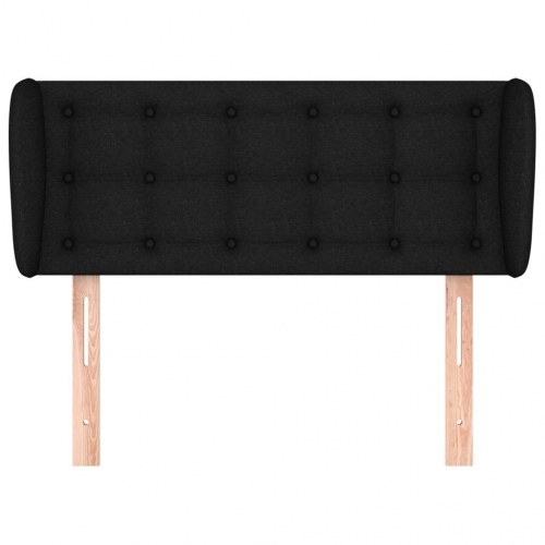 Sengegavl med kanter i stof 103 x 23 x 78/88 cm - sort