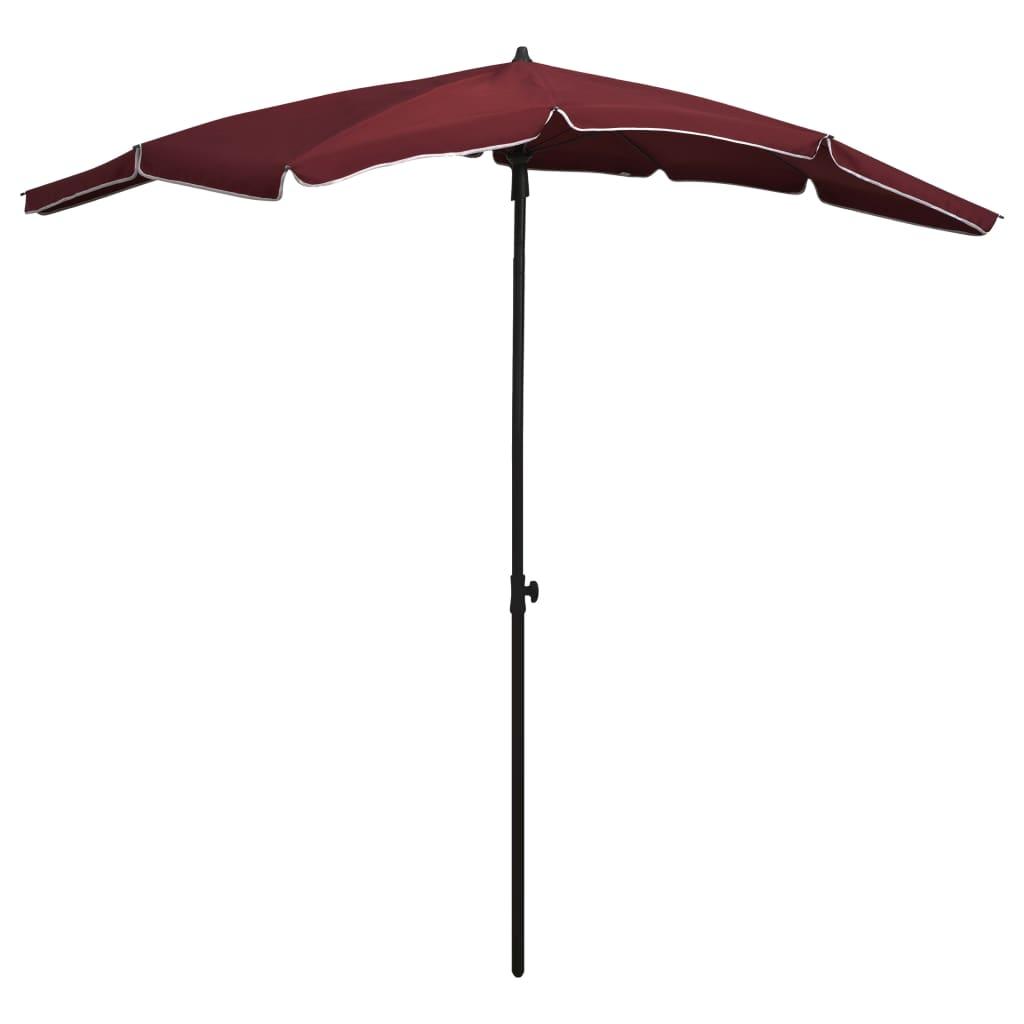 Parasol med stang 200x130 cm bordeaux