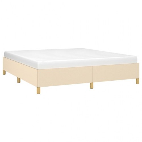 Boxspring sengeramme 180x200 cm i stof - cremefarvet