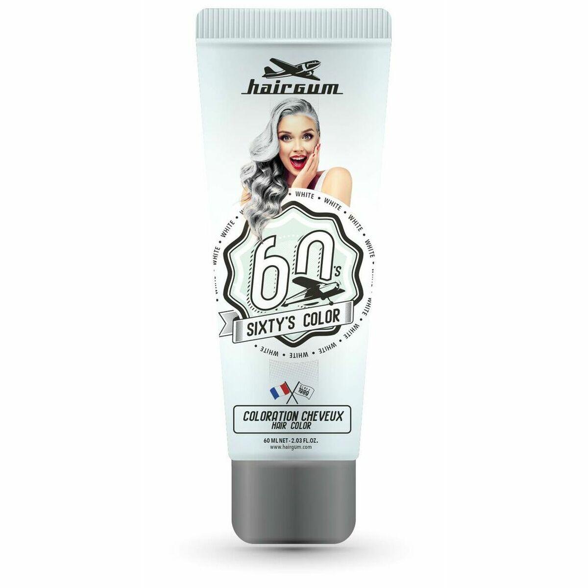 Semi-permanent hårfarve Hairgum Sixty's Color - Hvid 60 ml
