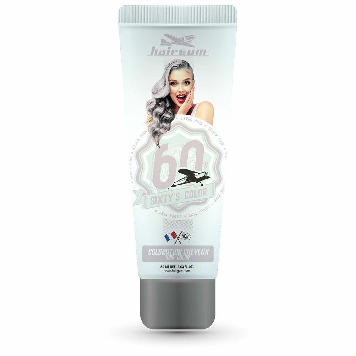 Semi-permanent hårfarve Hairgum Sixty's Color - silver pink 60 ml