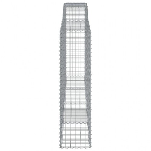 Buede gabionkurve - 6 stk. 400×50×180/200 cm i galvaniseret jern