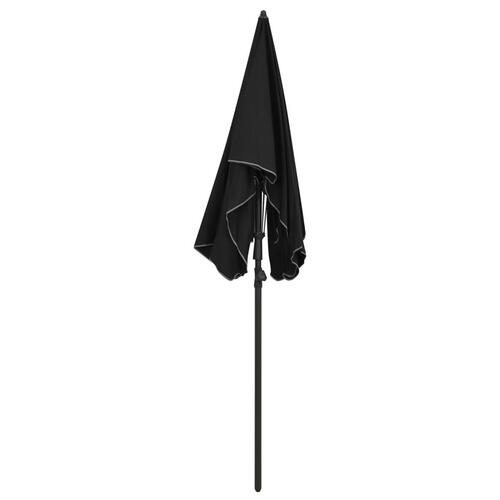 Parasol med stang 210x130 cm sort