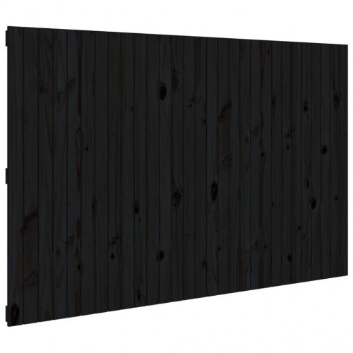 Sengegavl i massivt fyrretræ - sort, 185 x 3 x 110 cm