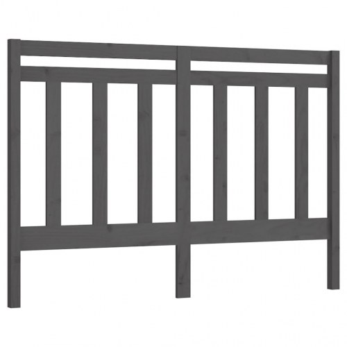 Sengegavl 141×4×100 cm - massivt fyrretræ, grå