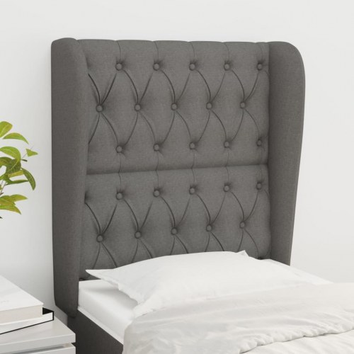 Sengegavl med kanter 83 x 23 x 118/128 cm - mørkegrå