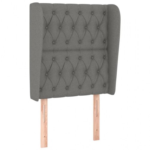 Sengegavl med kanter 83 x 23 x 118/128 cm - mørkegrå