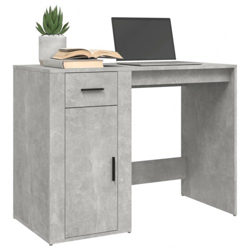 Skrivebord i konstrueret træ - 100 × 49 × 75 cm, betongrå