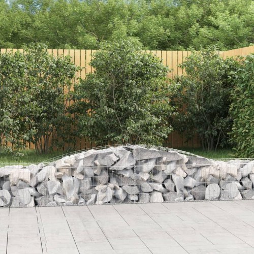 Buede gabionkurve - 5 stk. 400×50×40/60 cm i galvaniseret jern