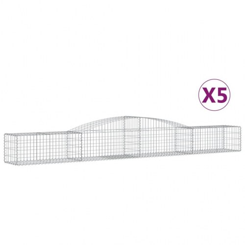 Buede gabionkurve - 5 stk. 400×50×40/60 cm i galvaniseret jern