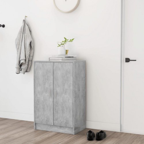 Skoskab 60×35×92 cm i konstrueret træ - betongrå