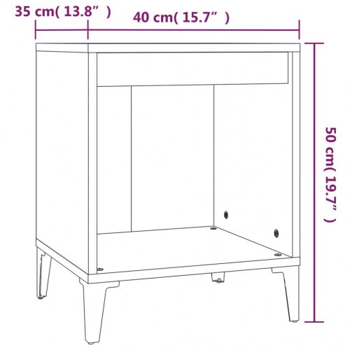 Sengebord 40 x 35 x 50 cm - hvid