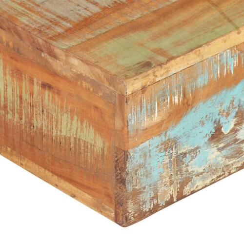 Sofabord 80x80x28 cm massivt genbrugstræ