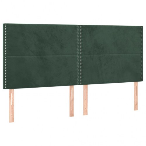 Sengegavl med LED-lys 200 x 5 x 118/128 cm - mørkegrøn