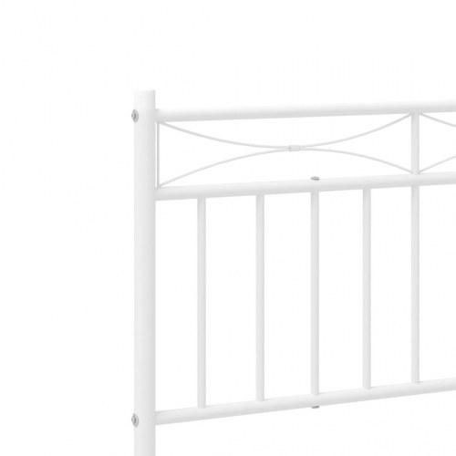Sengeramme med sengegavl 100 x 190 cm i hvidt metal