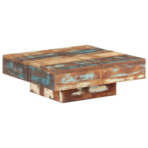 Sofabord 80x80x28 cm massivt genbrugstræ