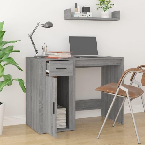 Skrivebord 100x49x75 cm konstrueret træ grå sonoma-eg