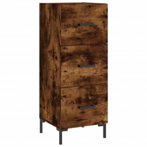 Skænk med 3 skuffer - 34,5 × 34 × 90 cm, røget egetræsfarve