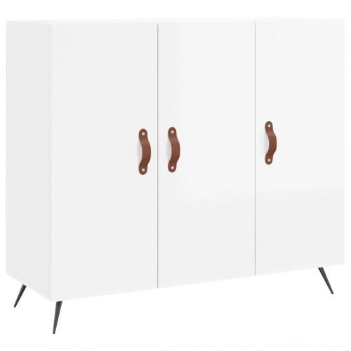 Skænk 90×34×80 cm i konstrueret træ - hvid højglans