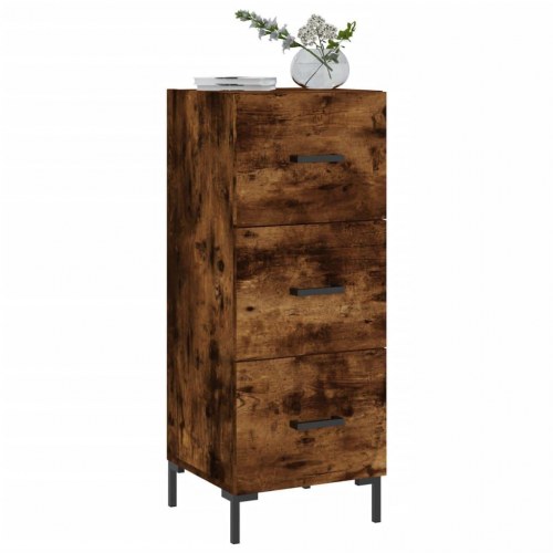 Skænk med 3 skuffer - 34,5 × 34 × 90 cm, røget egetræsfarve