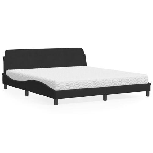 Seng med madras 180x200 cm velour sort