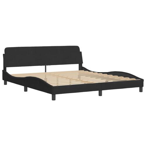 Seng med madras 180x200 cm velour sort