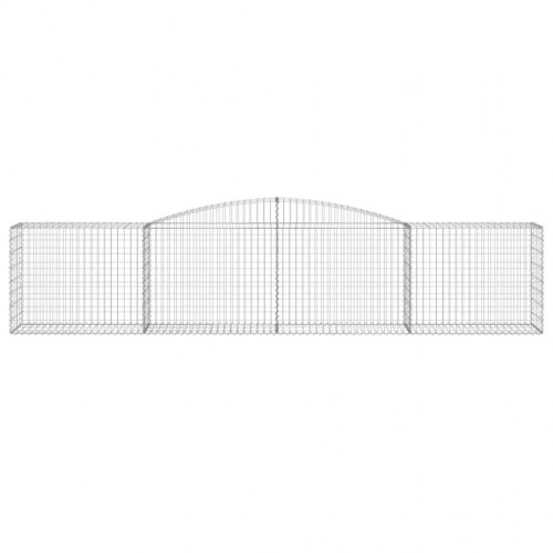 Buede gabionkurve - 9 stk., 400×50×80/100 cm, galvaniseret jern