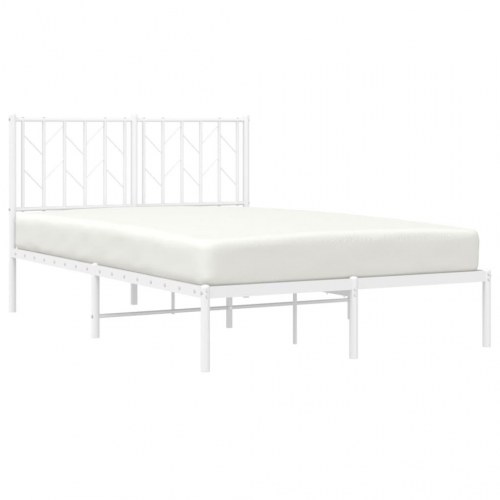 Sengeramme med sengegavl 120x190 cm - metal, hvid