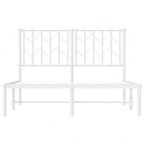 Sengeramme med sengegavl 120x190 cm - metal, hvid
