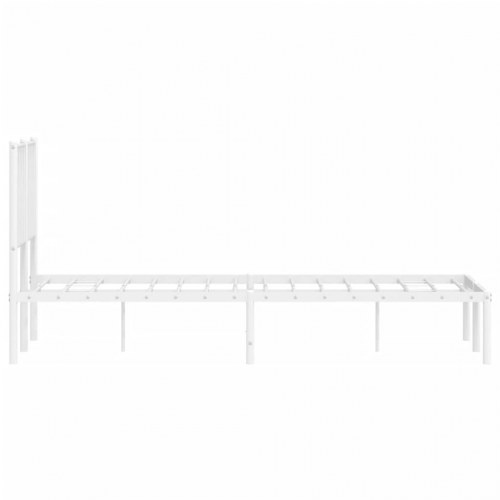 Sengeramme med sengegavl 120x190 cm - metal, hvid