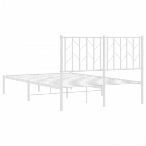 Sengeramme med sengegavl 120x190 cm - metal, hvid