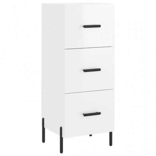 Skænk med 3 skuffer 34,5 x 34 x 90 cm - hvid højglans