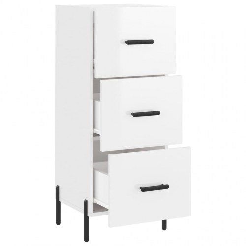 Skænk med 3 skuffer 34,5 x 34 x 90 cm - hvid højglans