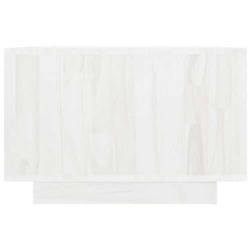 Sofabord 50x50x33,5 cm massivt fyrretræ hvid