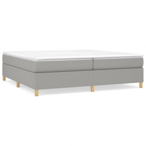 Boxspring sengeramme 200×200 cm i stof - lysegrå