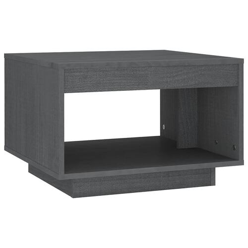 Sofabord 50x50x33,5 cm massivt fyrretræ grå