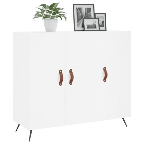 Skænk 90×34×80 cm i hvid konstrueret træ med metalben