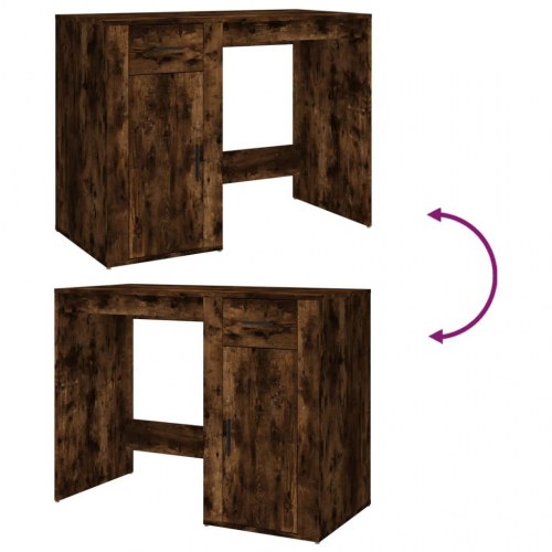 Skrivebord 100×49×75 cm i konstrueret træ - røget egetræsfarve