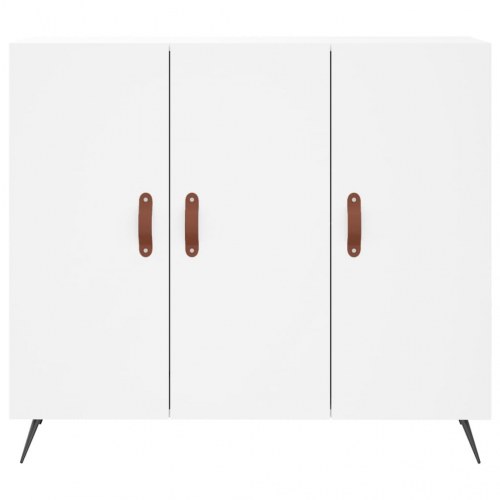 Skænk 90×34×80 cm i hvid konstrueret træ med metalben